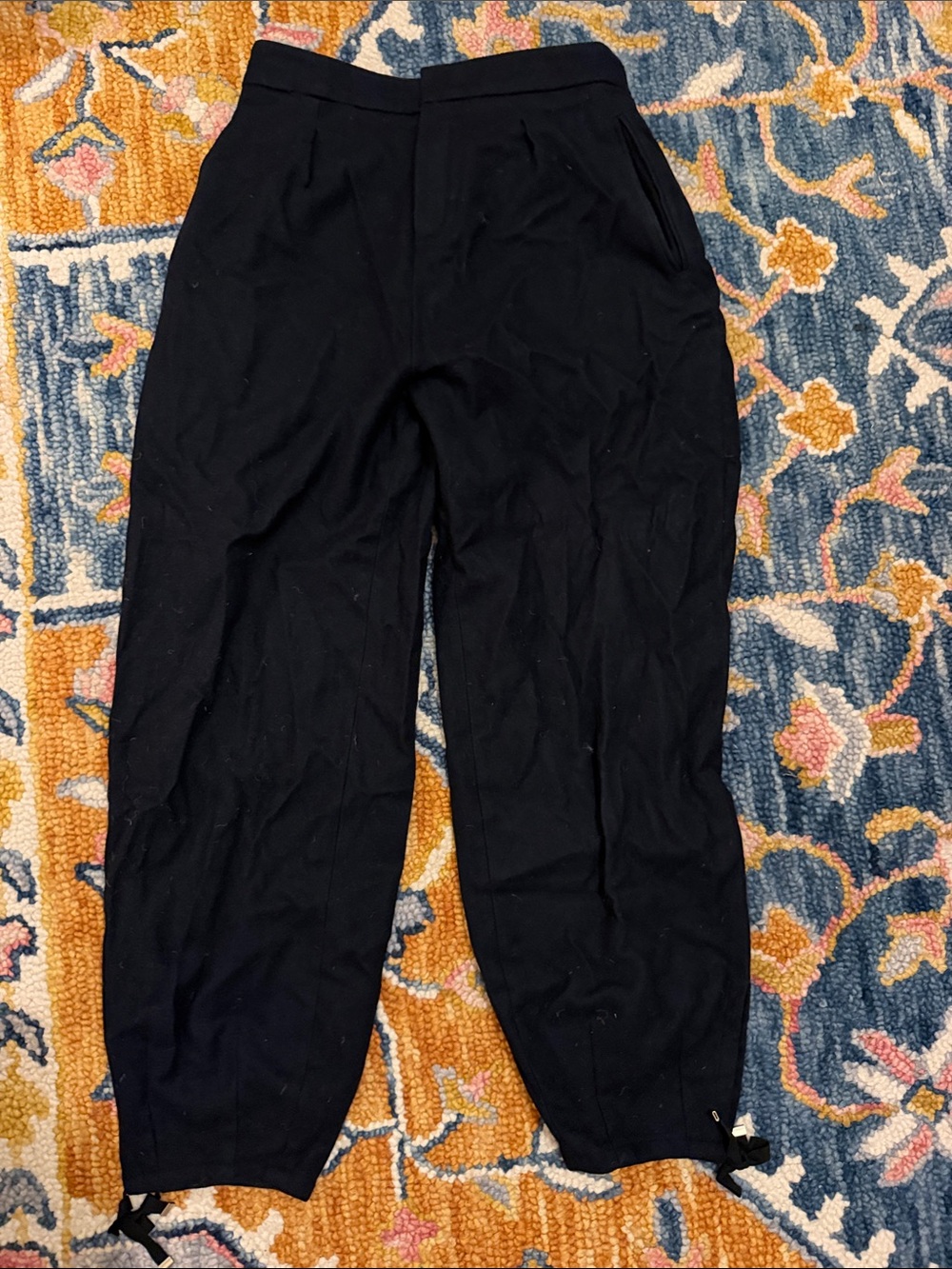 EUC Chloe navy wool trousers/ Tapered Pants SZ 42/medium
